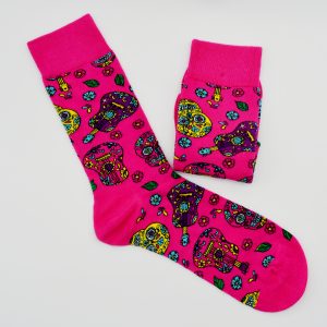 CALCETINES CATRINAS Y GUITARRAS FUCSIA