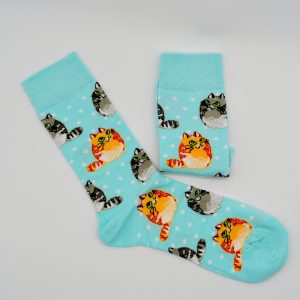 CALCETINES GATO RUBIO Y GRIS